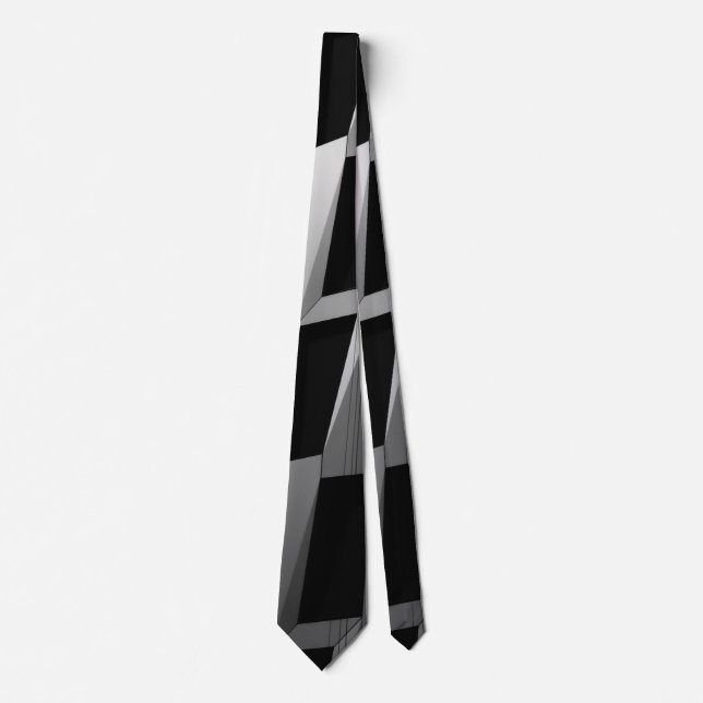 Moderna svarta och grå geometriska mönstersockor slips (Framsida)