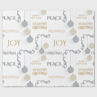 Moderna svarta och gyllene julmeddelanden presentpapper