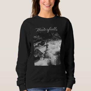 Moderna svarta och vita vattenfall t shirt