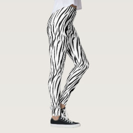 Moderna svarta och vita zebra randiga djur leggings