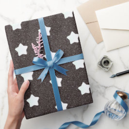 moderna svarta stjärnor mönster presentpapper