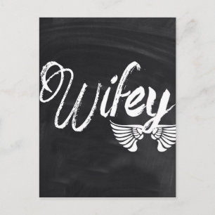 moderna svartmålsskript honeymoon wifey vykort