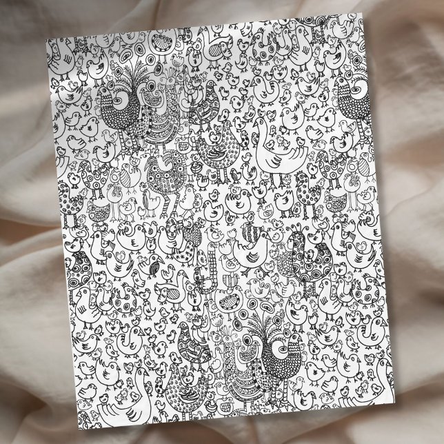 Moderna svartvita fåglar Whimsical mönster Fleecefilt (Modern Black and White Birds Whimsical Pattern Fleece Blanket)