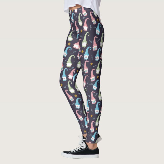 Moderna svenska Gnomes-Mönster-lagarna Leggings (Vänster)