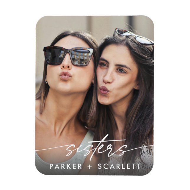 Moderna systrar Skapa ditt eget fotomanus Magnet (Vertikal)