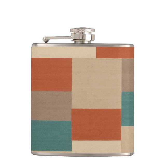 Moderna Teal & Beige Geometriska Block Fickplunta (Framsidan)