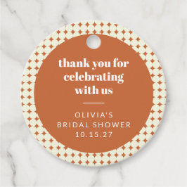 Moderna terrakotta prickar bröllopsdusch anpassade gåvor etiketter