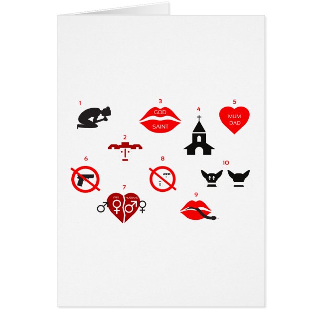 moderna tio kommandon hälsningskort (Framsidan)