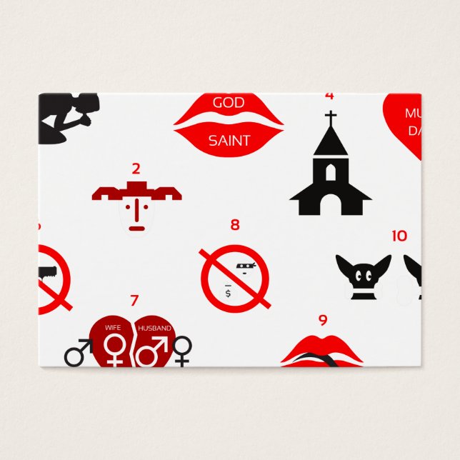 moderna tio kommandon visitkort (Framsidan)