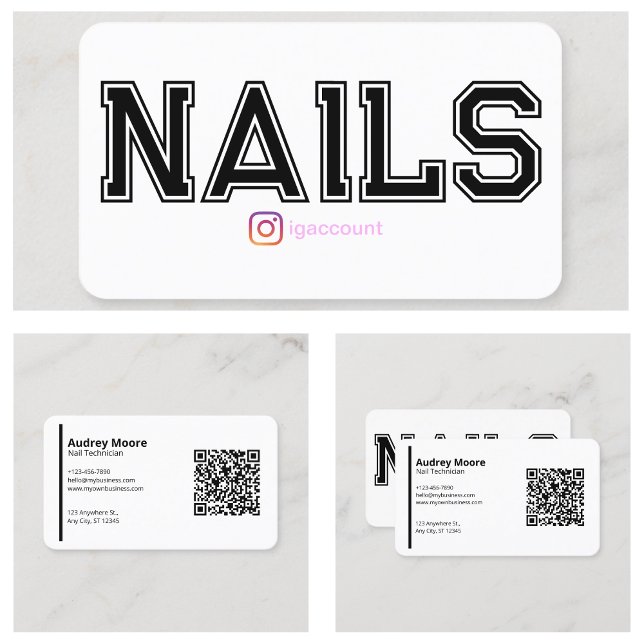 Moderna tomma vita nageltekniker mallar visitkort (Modern Blank White Nail Technician Templates Business Card
)