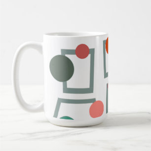 Moderna trapezoider och cirklar under medelårhundr kaffemugg