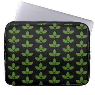 Moderna tre gröna blad laptop fodral