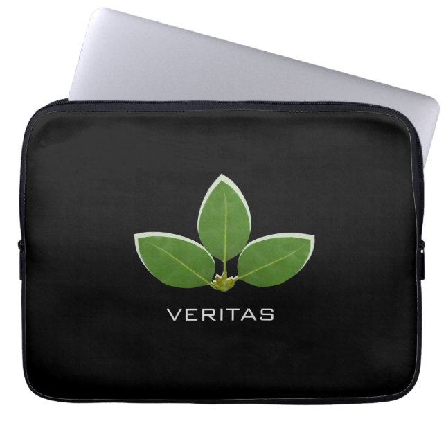 Moderna tre gröna blad laptop fodral (Framsidan)
