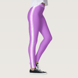 Moderna tre-randiga violetta leggings