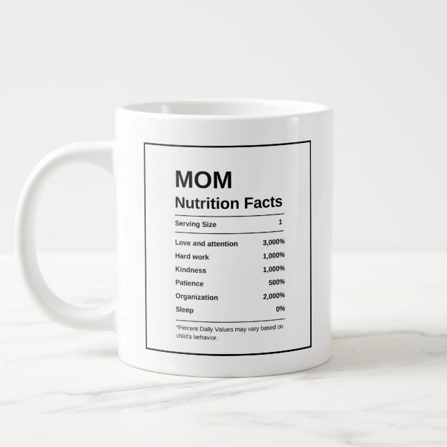 Moderna Trendig, svart och vitt Mamma-näringsämnen Jumbo Mugg (Vänster)