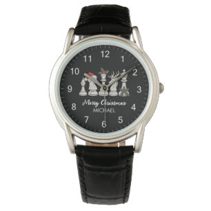 Moderna trendiga personliga schackpjäser jul  armbandsur