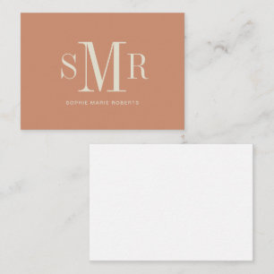 Moderna tresiffriga monogram initialer namn anteck anteckningskort