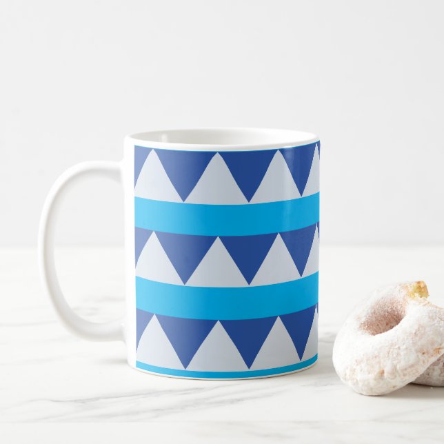Moderna triangulära ränder kaffemugg (Med munk)