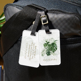 Moderna tropiska blad Personlig Bagagebricka