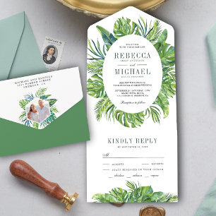 Moderna Tropiska Monstera Palmblad Bröllop