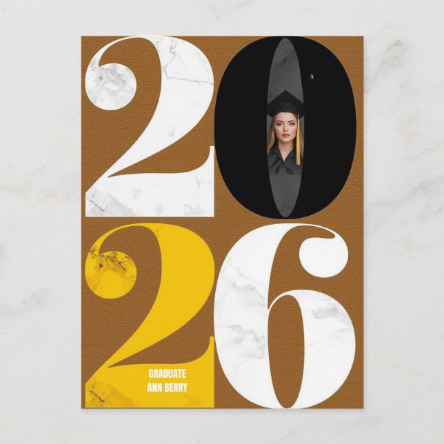 Moderna typografi-examensbevis helg vykort (Framsida)
