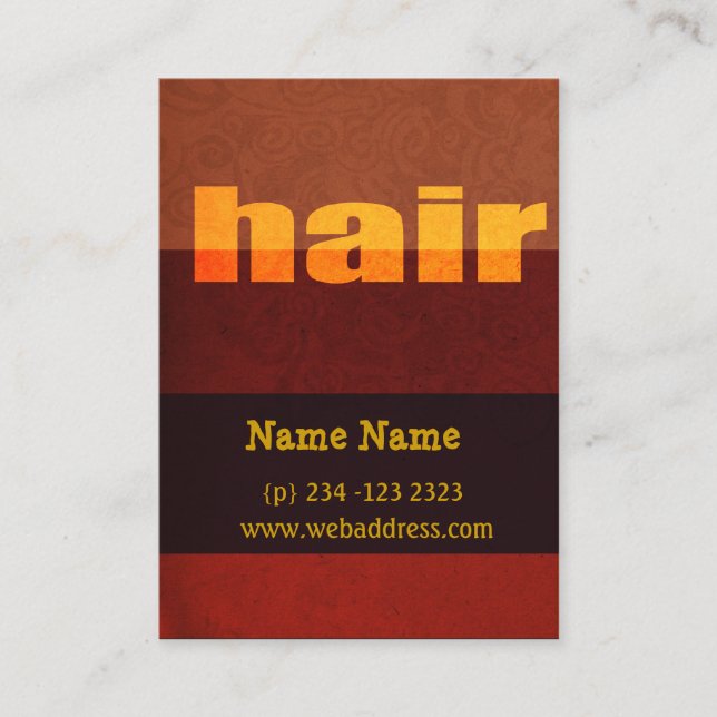 Moderna typografi - Hair Salon Tidsbeställning Kort (Framsida)