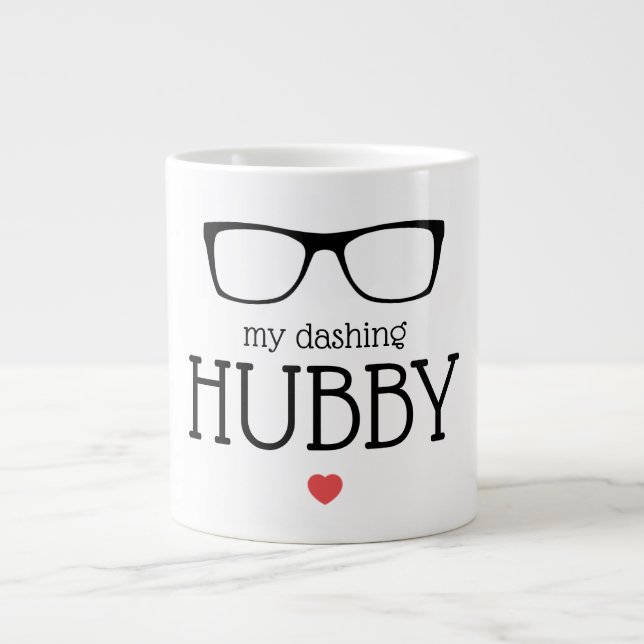 Moderna Valentineser Glasar mitt blinda Hubby Hear Jumbo Mugg (Framsidan)