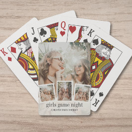 Moderna Vänner Foto Collage Tjejkväll Spel Casinokort