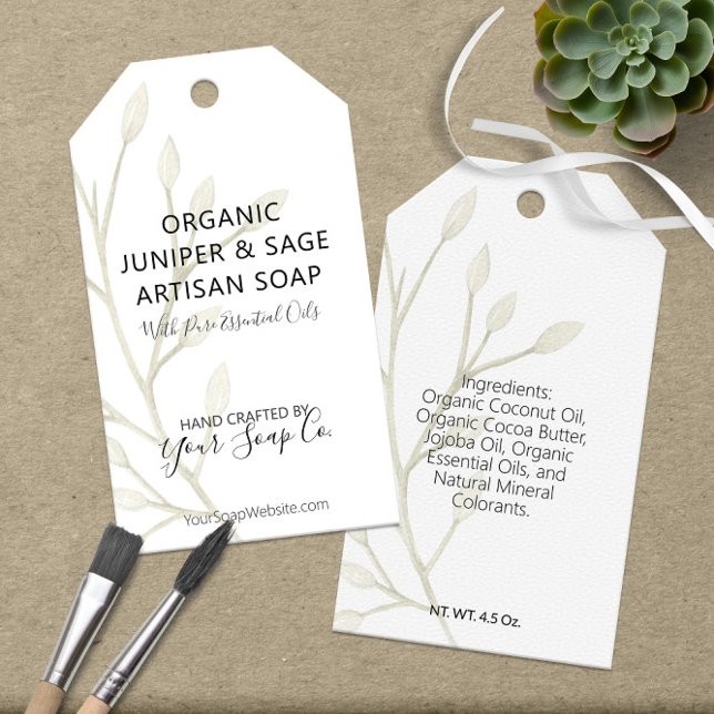 Moderna vattenfärgade botaniska tvålhängare 🌿 presentetikett (Modern Watercolor Botanical 🌿 Soap Hang Tags
)