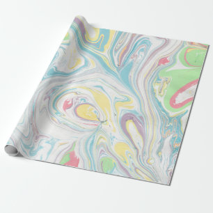 Moderna vattenfärger Färgstarka Marble Swirls Presentpapper
