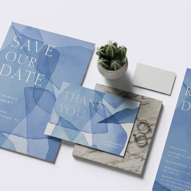 Moderna vattenfärgsformer tack kort (Skapare uppladdad)