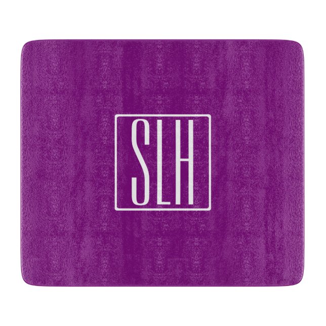 Moderna Versala Bokstäver Monogram | Vit & Lila (Framsidan)