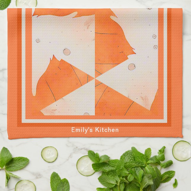Moderna Vibrant Minimal Warm Tones Kökshandduk (Vikta)