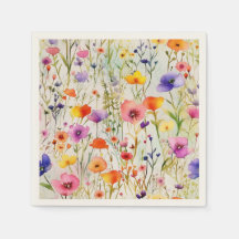 Moderna vilda blommor, vattenfärg mönster