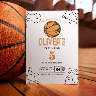 Moderna Vintage Basketboll Sport Taktik Födelsedag Inbjudningar