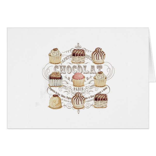 moderna vintagefranskchoklader OBS kort (Framsidan Horizontal)