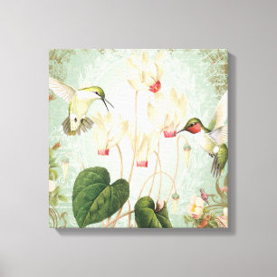 Moderna vintagefranskHummingbirds Canvastryck