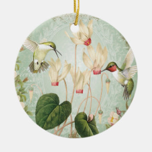 Moderna vintagefranskHummingbirds Julgransprydnad Keramik