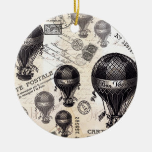moderna vintagefranskluftballonger julgransprydnad keramik