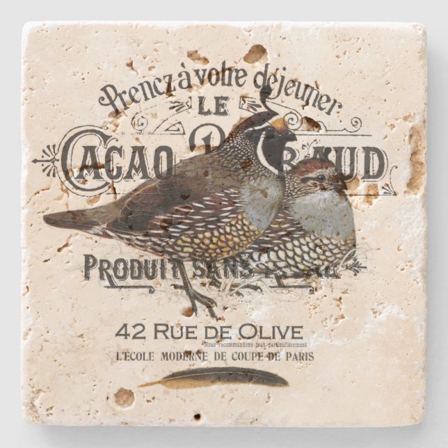 moderna vintagenedgångquail underlägg sten (Framsidan)