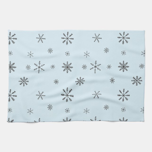 Moderna vintersnöflingor kökshandduk (Horisontell)