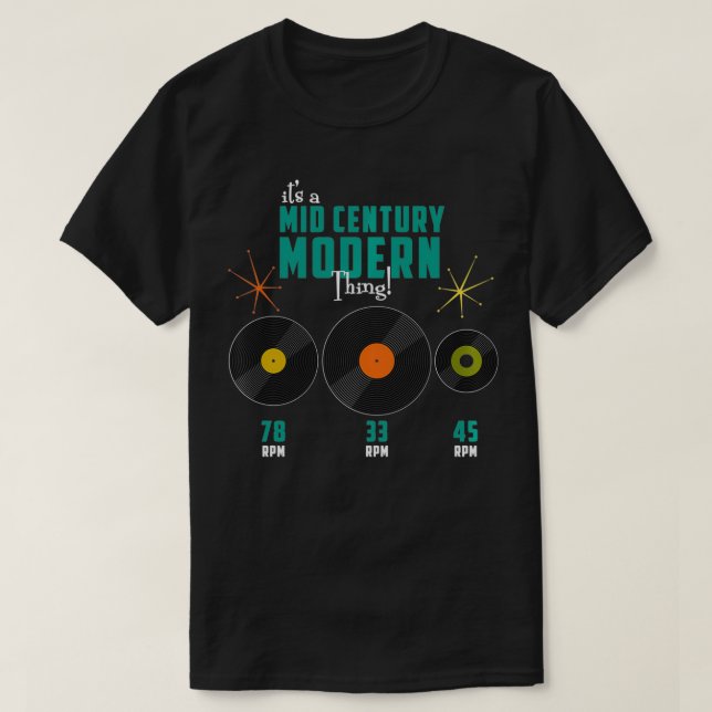 Moderna vinylregister 33, 45, 78 varv/min och t shirt (Design framsida)