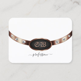 Moderna vita och svarta Ro-monogramdiamanter i Gul Visitkort