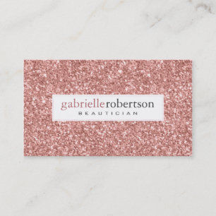 Moderna vitbok om Rosa ros Glitter Struktur i Visitkort