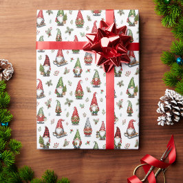 Moderna Whimsical Tomtar för Holidaypresentpapper Presentpapper