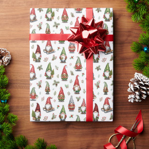 Moderna Whimsical Tomtar för Holidaypresentpapper Presentpapper