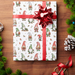 Moderna Whimsical Tomtar för Holidaypresentpapper Presentpapper