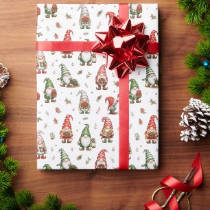 Moderna Whimsical Tomtar för Holidaypresentpapper Presentpapper