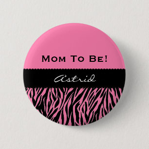 Moderna zebra tryckROSOR V09 för baby shower Knapp