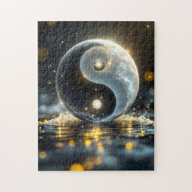 Moderna Zen Yin och Yang-vibbar  Pussel (Vertikal)